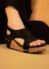 Maker's Women's Rhinestone Slingback Wedge In Black In Black