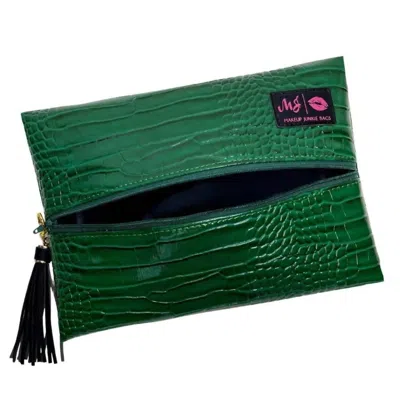 Makeup Junkie Women's Lay Flat Cosmetic Bag In Lush Gator In Multi
