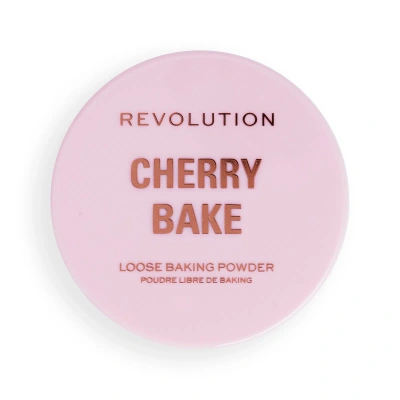 Makeup Revolution Cherry Bake Loose Powder & Puff In White