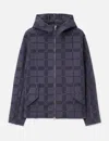 Makhmadim Khakilaser Perforated Check Wool Jacket In Blue
