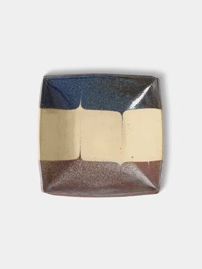 Makidani-gama No. 1 Nerikomi Ceramic Square Bowls (set Of 4)