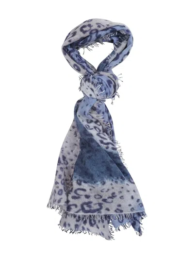 MALA ALISHA ANIMAL-PRINT FRINGED SCARF