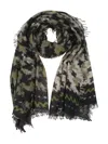 Mala Alisha Camouflage-print Fringed Scarf In Multi