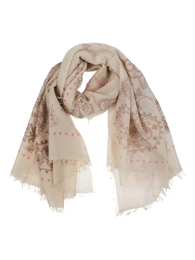 MALA ALISHA COMO FLORAL-PRINT FRINGED SCARF