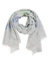 Mala Alisha Frayed Scarf In Gray