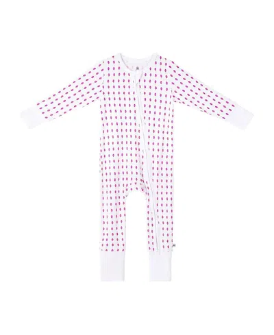 Malabar Baby Girls' Lotus Zipper Romper - Baby In Pink