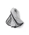 Malabar Baby Unisex Handmade Block-printed Plush Cotton Hooded Plush Towels - Baby, Little Kid, Big Kid In Greenwich(white,subtle Black,grey)