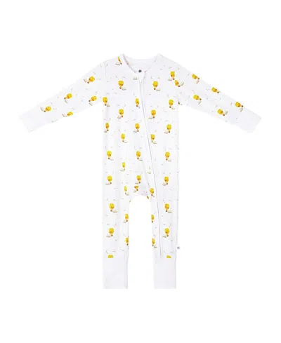 Malabar Baby Unisex Hot Air Balloon Zipper Romper - Baby In White