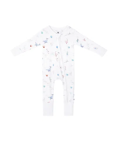Malabar Baby Unisex Zipper Romper - Baby In White