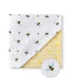 Malabar Baby Unisex 4-layer All Season Snug Blanket - Baby, Little Kid, Big Kid In Bee (white  Yellow)