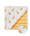 Malabar Baby Unisex 4-layer All Season Snug Blanket - Baby, Little Kid, Big Kid In Carrot (white  Orange)