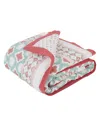 Malabar Baby Handmade Crib Quilt In Miami (teal  Pink)