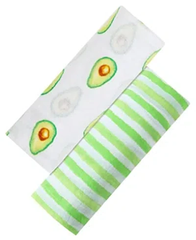 Malabar Baby Unisex Swaddle Gift Set - Baby, Little Kid In Avo-cuddle (avocado + Lime Stripe)