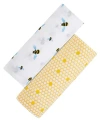 Malabar Baby Unisex Swaddle Gift Set - Baby, Little Kid, Big Kid In Busy Bees (bee + Bee Hive)