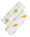 Malabar Baby Unisex Swaddle Gift Set - Baby, Little Kid In First Foods (avocado + Carrot)