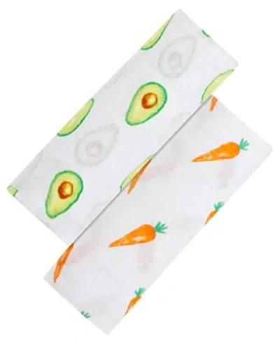 Malabar Baby Unisex Swaddle Gift Set - Baby, Little Kid In First Foods (avocado + Carrot)