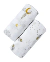 Malabar Baby Unisex Swaddle Gift Set - Baby, Little Kid, Big Kid In Grey