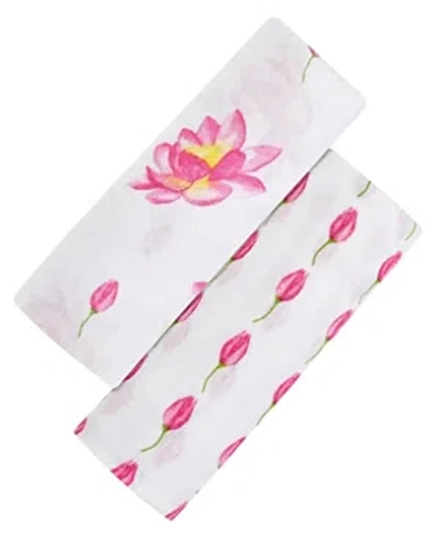 Malabar Baby Unisex Swaddle Gift Set - Baby, Little Kid In Magical Lotus + Flower Bud