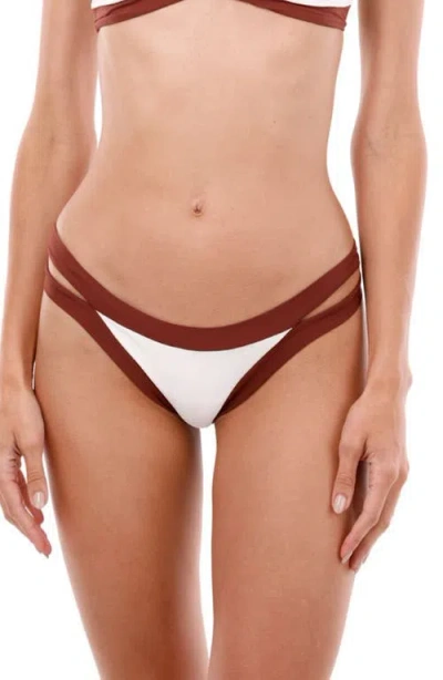 Malai Barn Side Cutout Bikini Bottoms In Brown