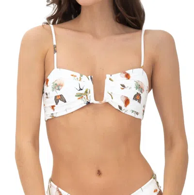 Malai Bruma Back Tie Top In Banana Tree Blush In White