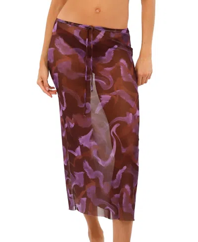 Malai Brush Flame Sleek Skirt In Brown