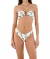 Malai Cast Bandeau Top In Green Wood In Multi