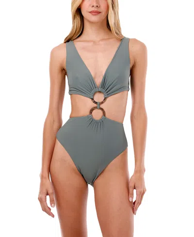 Malai Danza Double O-ring Cutout One Piece In Gray