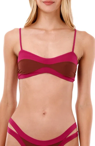 Malai Halo Colorblock Bikini Top In Red