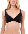 Malai Knotty Full-coverage Twist Front Bikini Top In Black