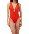 Malai Misha Hoop One Piece In Tangerine Breeze In Red