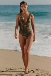 Malai Misha Hop Shimmer One-piece Swimsuit In Green