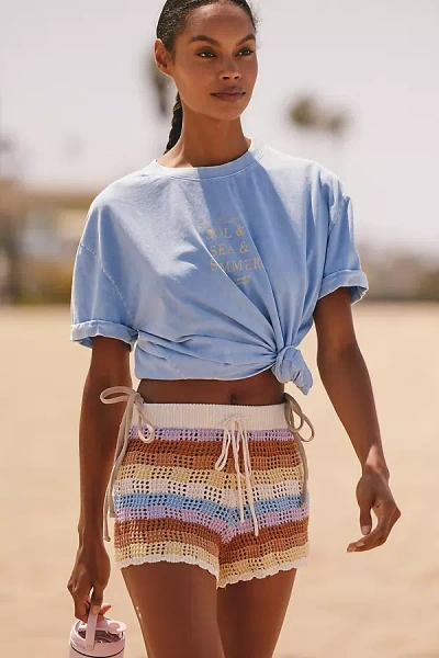 Malai Oversized Cotton Tee In Blue