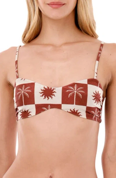 Malai Sunrise Palm Halo Bikini Top In Multi