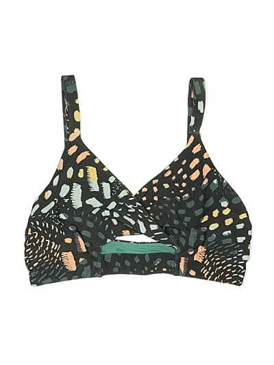 Pre-owned Malai Swimsuit Top Green Print Pattern Swimwear