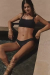 Malai Textured Wave Bikini Bottoms In Black
