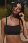 Malai Textured Wave Bikini Top In Black