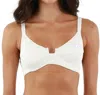 Malai Textured Wave Eco Majestic Underwire Top In White In Yellow