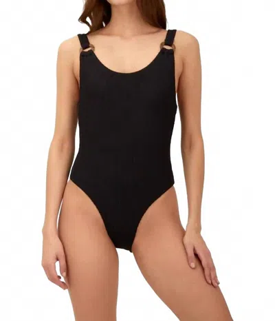 Malai Textured Wave Tag One Piece Swimsuit - Plus In Black
