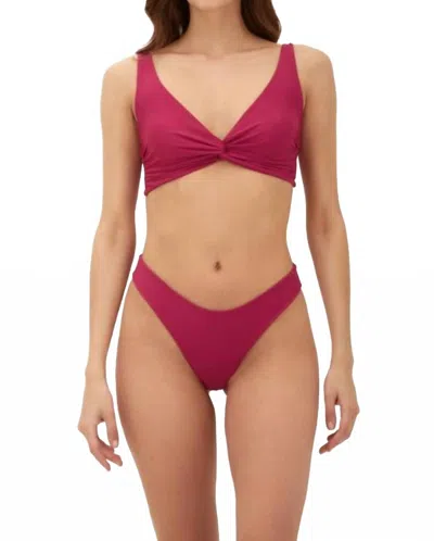 Malai The Knotty Bikini Top In Brisa Raspberry In Burgundy