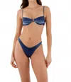 Malai Tori Bikini Top In Velvet Deep Blue In Blue