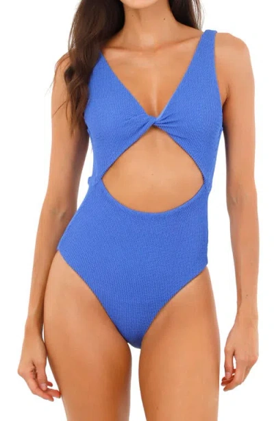 Malai Twist Front Cutout One-piece Swimsuit In Blue