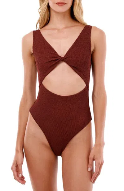 Malai Twist Front Cutout One-piece Swimsuit In Red
