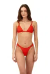 Malai Bold Ring Bikini Bottom In Brisa Raspberry In Red
