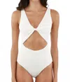 Malai Textured Wave Twist One-piece Swimsuit In White