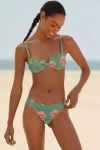 Malai Zebra Rush Jade Shimmer Bikini Bottoms In Green