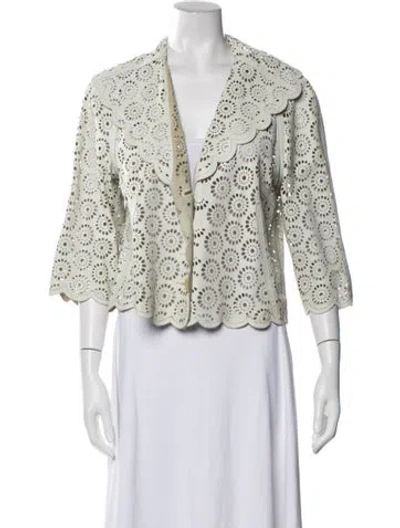 Pre-owned Malandrino Leather Printed Evening Jacket In Neutral