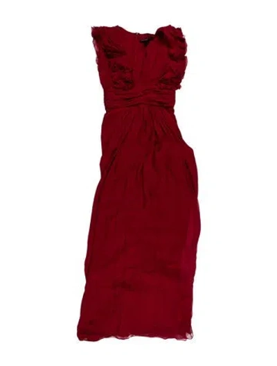 Pre-owned Malandrino Silk Long Dress In Red