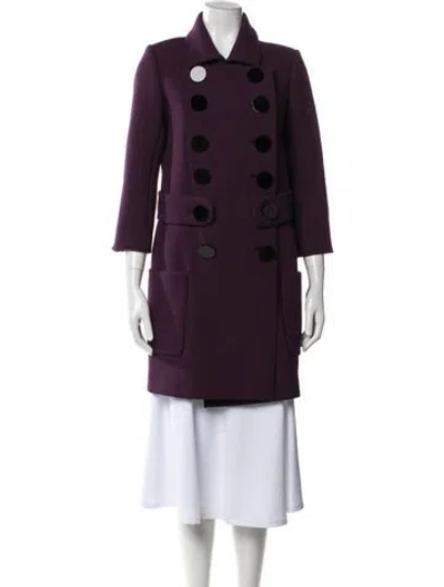 Pre-owned Malandrino Wool Peacoat In Purple