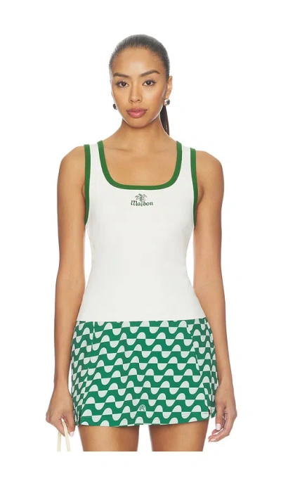 Malbon Abella Tank Top In Whisper White