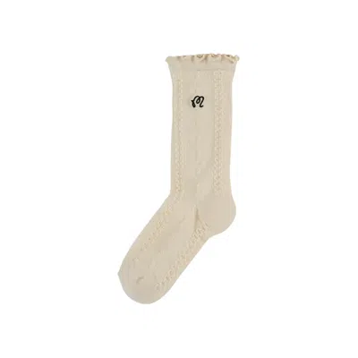 Pre-owned Malbon Allita Sock 'cream' | Women's Size Onesize